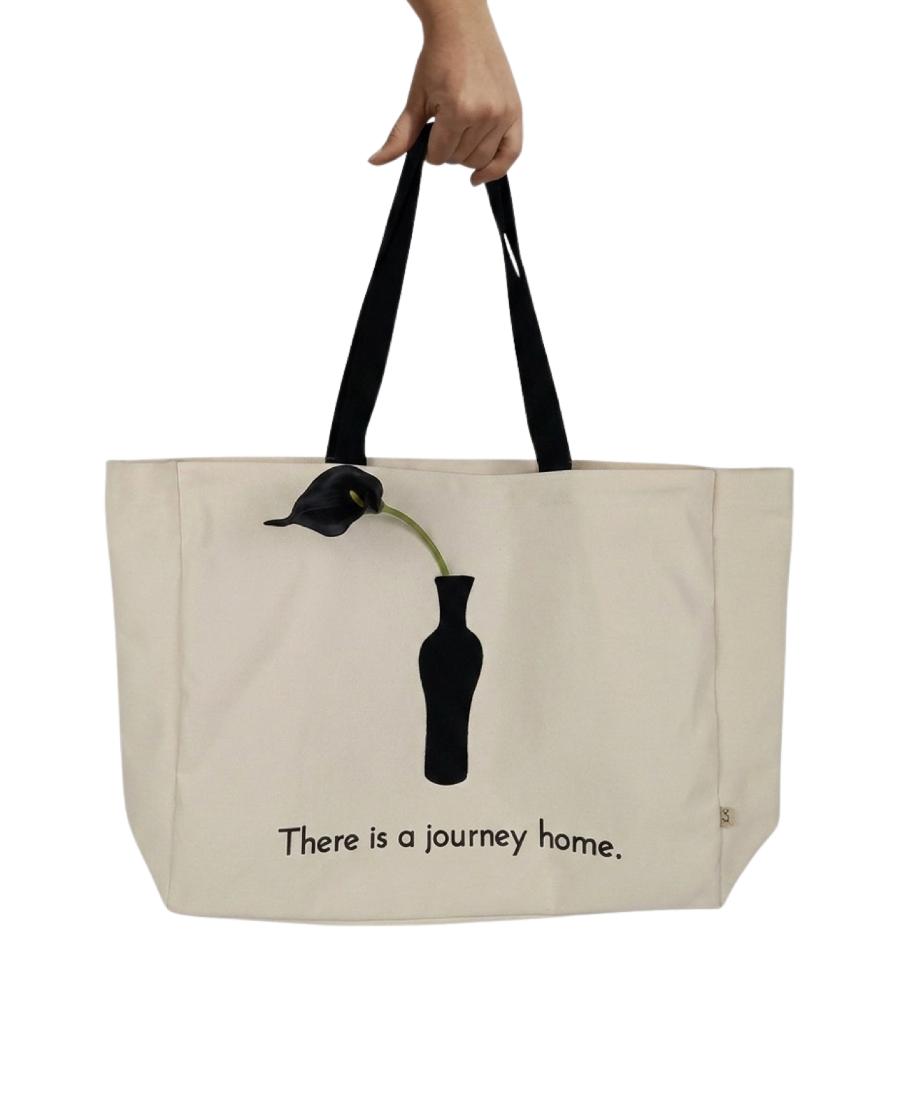 Black tulip tote bag .